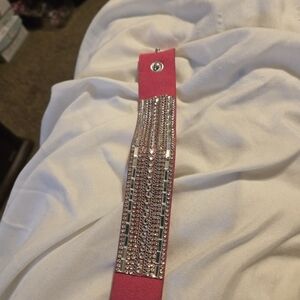 Pink and Silver Women's Bracelet